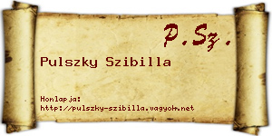 Pulszky Szibilla névjegykártya